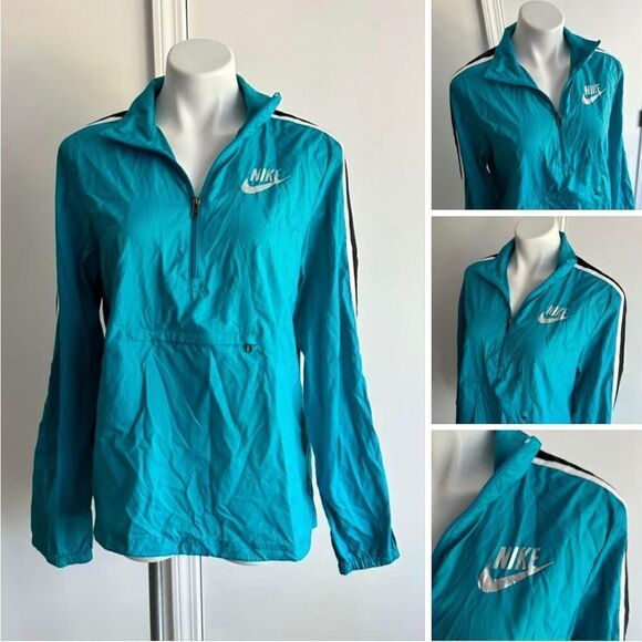 Nike Colorblock Anorak Pullover Colorblock Windbreaker Logo Jacket Sz L - Picture 1 of 7